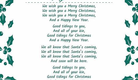 Christmas Carols Lyrics Printable