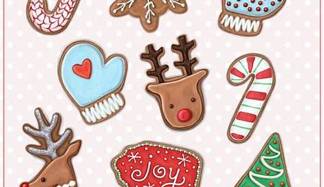 Christmas Cookie Pictures Drawing / Colorful Christmas Cookie Vector Or