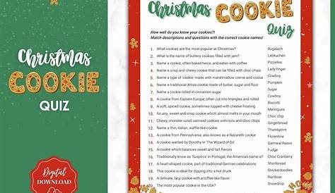 Christmas Cookie Quiz Answers