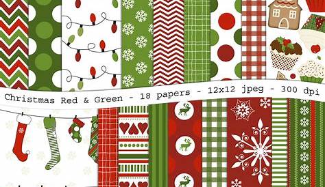Items similar to Christmas Digital Scrapbook Paper Pack - Gem Christmas