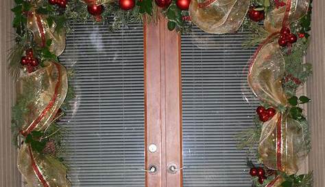 Christmas Door Decorations With Ribbon