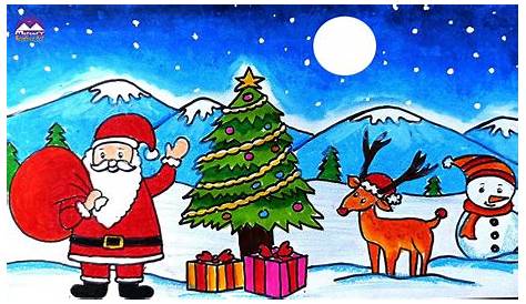 Christmas Drawing Images With Colour