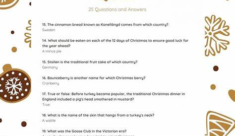Christmas Food And Drink Pub Quiz Questions