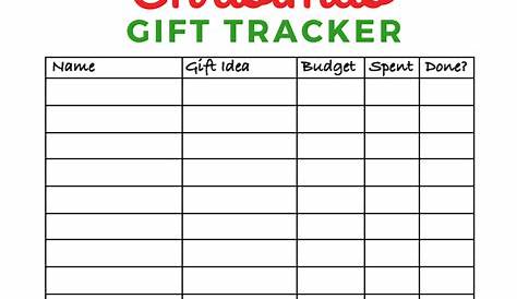Free Printable Christmas Gift Tracker Stuffed Suitcase