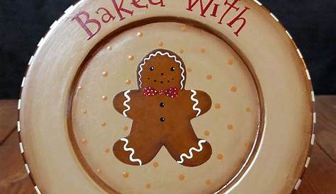 Serving Plate Gingerbread Cookie Platter Oval Ceramic Hand Painted