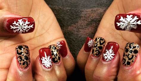 Christmas Leopard Nails