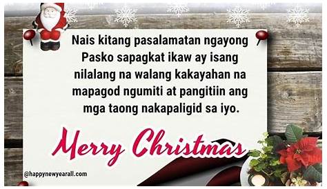 Christmas Message For Family Tagalog