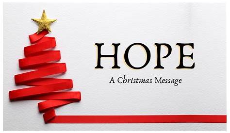 Christmas Message Of Hope