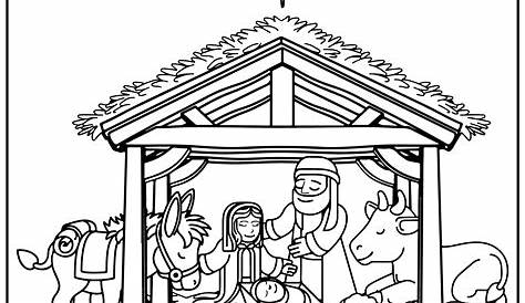 Christmas Nativity Scene Colouring Pages