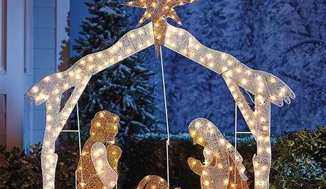 Christmas Nativity Scene Outdoor Lighted