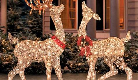 Holiday Time Lightup Outdoor 3Piece Reindeer Family Decoration with