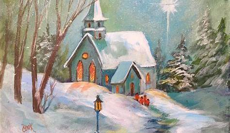 Christmas Paintings On Canvas Church