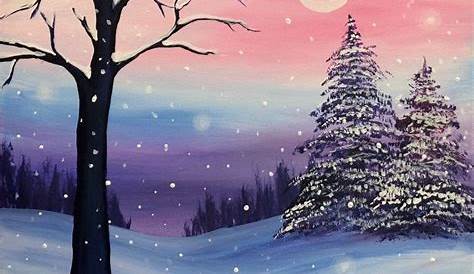 Christmas Paintings On Canvas Easy Landscape
