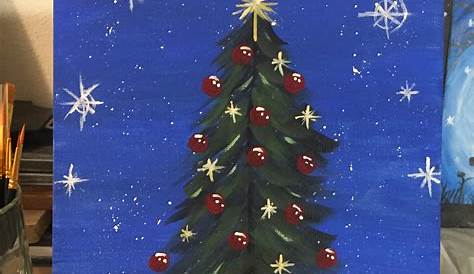 Christmas Paintings On Canvas Step By Step