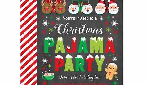 Christmas Pajama Party Invitationdigital printable by stickerchic, 9