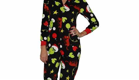 Grinch Womens Christmas Pajama Onesie and Dropseat, Size XS, Dr. Seuss