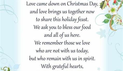 Christmas Party Food Prayer