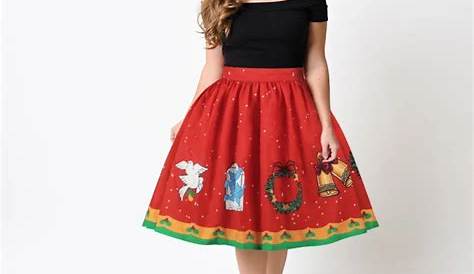 Christmas Print Skirt