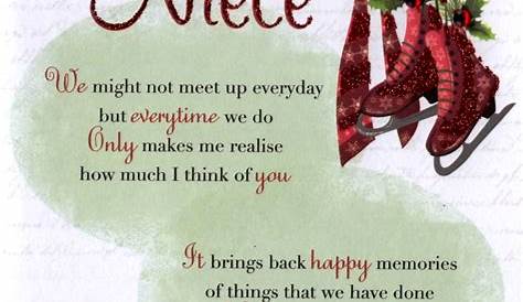 To A Wonderful Niece Christmas Greeting Card Traditional Cards Lovely Verse