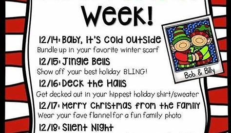 Ideas For Christmas Spirit Week Ness Middle School December 2015