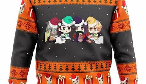 Demon Slayer Chibi Ugly Christmas Sweater Anime Ape