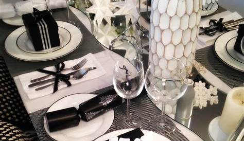 Christmas Table Decor Black And White