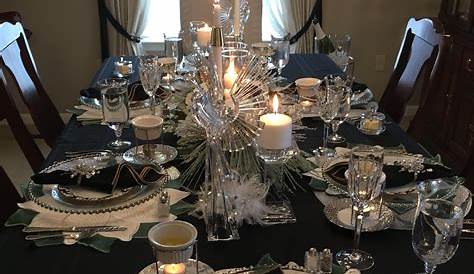 Christmas Table Decorations Black And Silver