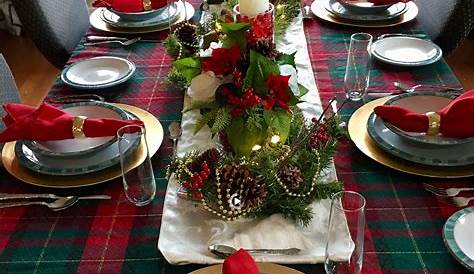 Christmas Table Setting Red And Green