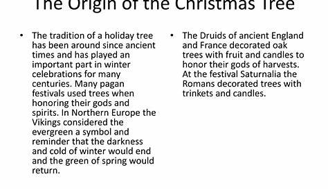 Christmas Tree Origin
