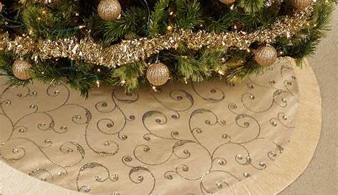 Glimmer & Gold Beaded Christmas Tree Skirt Neiman Marcus