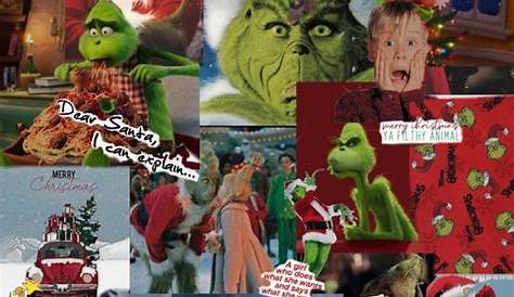 Christmas Wallpaper Aesthetic Grinch Collage