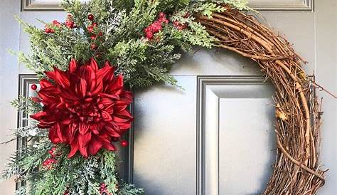 Christmas Wreath On Front Door