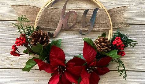 Christmas Wreath Using Embroidery Hoops