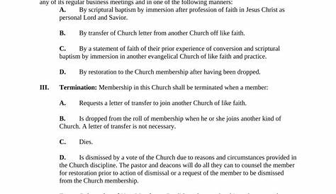 Church Bylaws Template Pdf