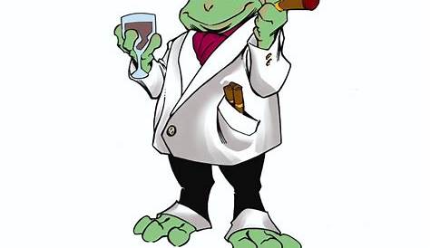 Royalty-Free (RF) Clip Art Illustration of a Frog Smoking A Cigar On A