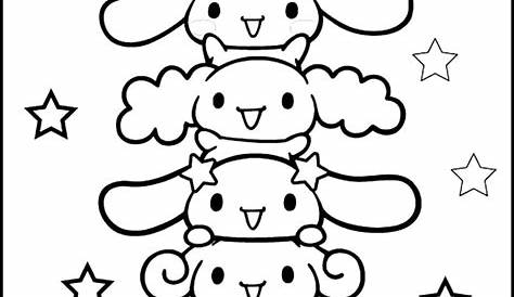 Cinnamoroll with Cake Coloring Page - Free Printable Coloring Pages for