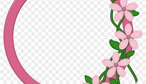Pink Floral Circle Border Frame PNG File | PNG Mart