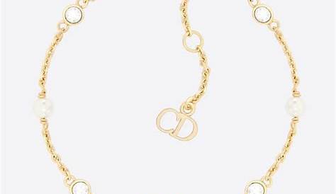 Dior Women Clair D Lune Bracelet Gold-Finish Metal and White Crystals