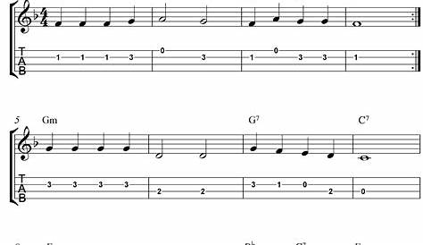 Au Clair de la Lune | Beginner Guitar Sheet Music (TAB)