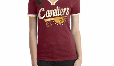 Cleveland Cavaliers Women's Nostalgia Tri-Blend V-Neck T-Shirt - Maroon
