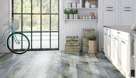 Light blue Aged pine effect Waterproof Luxury vinyl click flooring 1