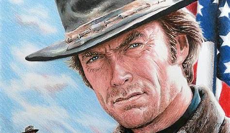 Clint Eastwood Cowboy Art CLINT EASTWOOD TRIBUTE PAINTING By Sanjulian Movie
