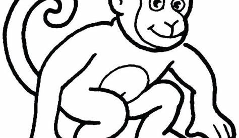 Cartoon Affe schwarz weiß - PIXERS.DE