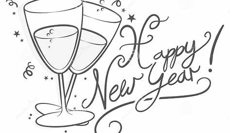 Gutes Neues Jahr! - Schornsteinfeger, Bürste, Leiter, Kleeblatt Stock