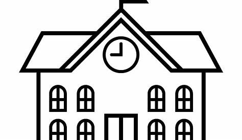 School Building ClipArt Black And White