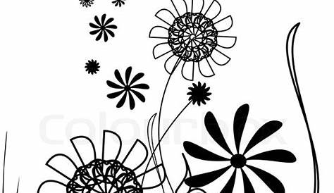 Blumen Clipart Schwarz Und Weiß, Schwarz Und Weiß, Blume, Linie PNG und