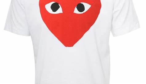 Comme des garçons Play Mens Red Heart Logo Tshirt White in Red for Men