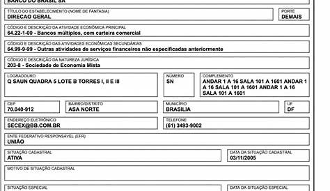 Banco Do Brasil - CNPJ 00.000.000/0001-91 | Juristas