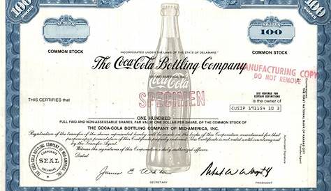 Pin on Coca-Cola Stock Certificates / Aktien / akcie / SCRIPOPHILY