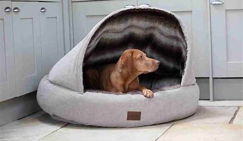 Cocoon Dog Bed Large Collared Creatures Beige Luxury Deluxe Comfort Cave
